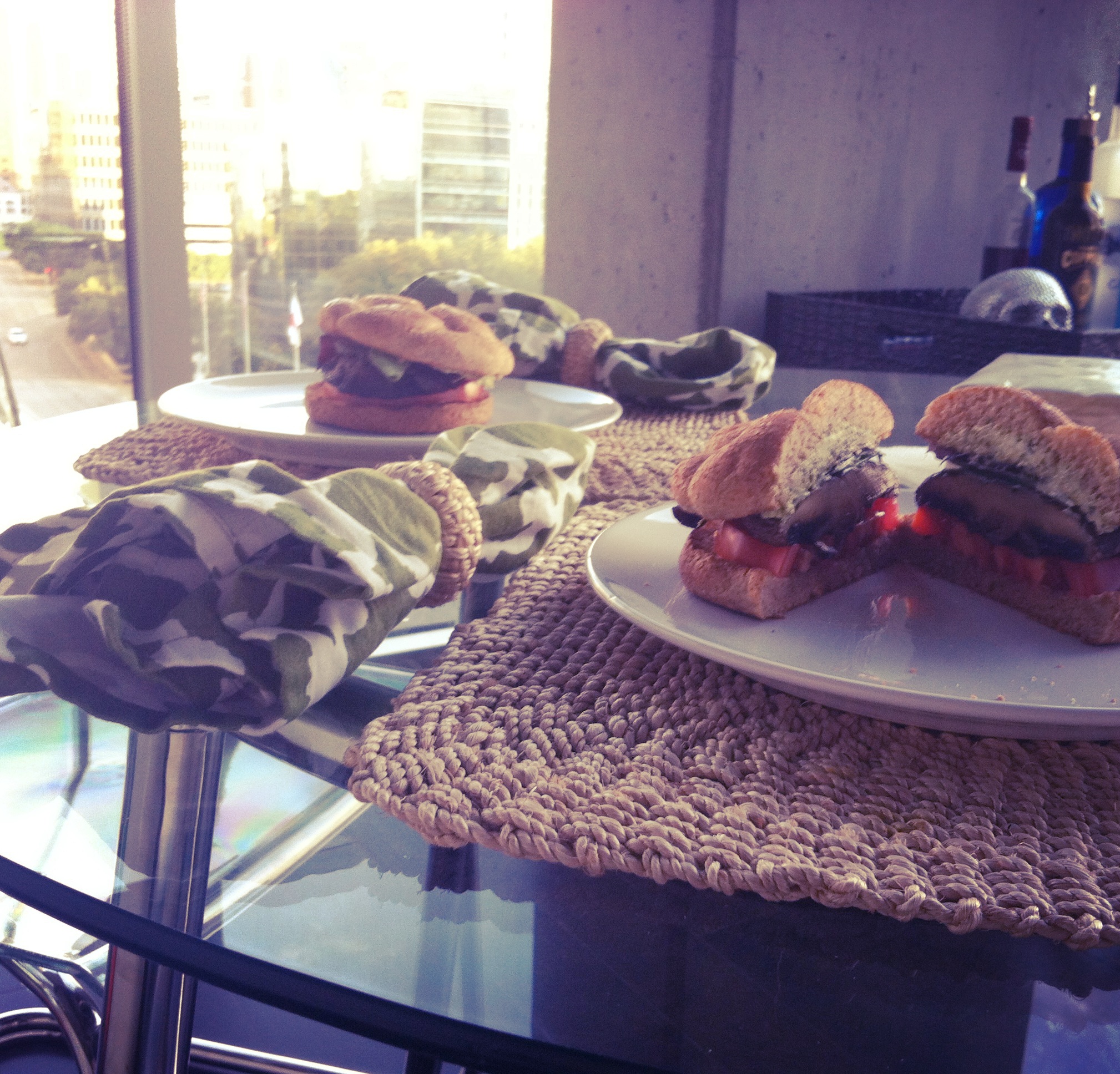 Grilled Portobello Burger with Basil Goat Cheese Spread YouPlusStyle