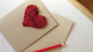 knitted heart valentine