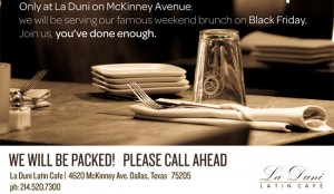 La Duni black friday brunch