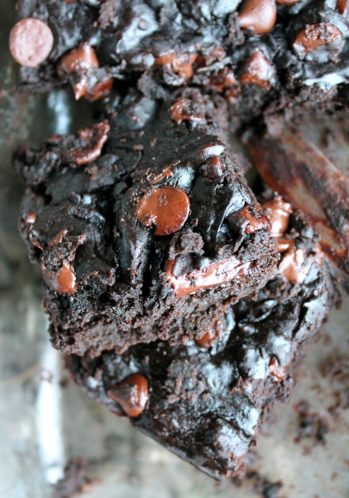 Black Bean Avocado Chocolate Chip Fudge Brownies