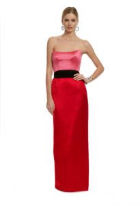 chris benz Red Qui Contrast Gown