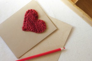 knitted heart valentine