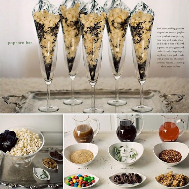 oscar party popcorn bar